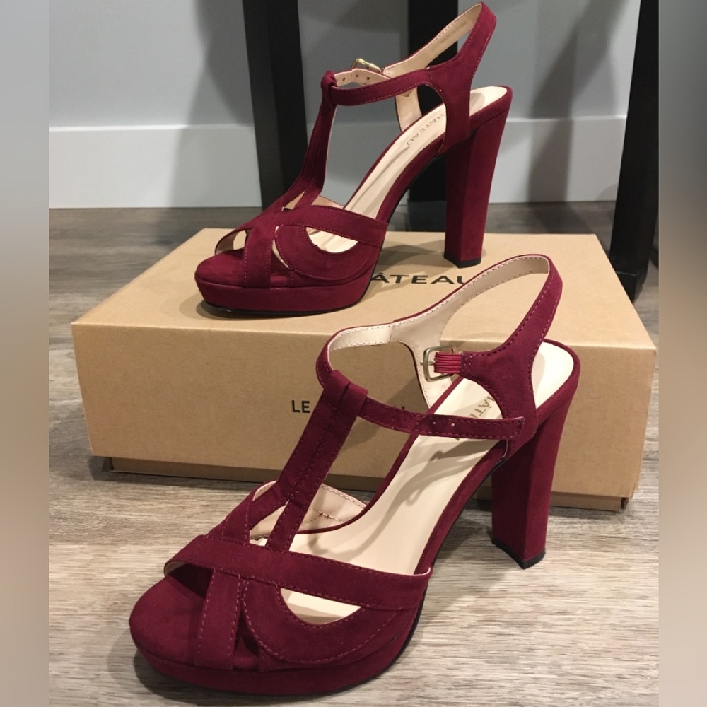 Le Chateau 4” burgundy heels, size 37
